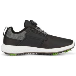 Puma Juniors Ignite PWRCAGE Golf Shoes Black/Metallic Silver -Pro Golf Shop puma juniors ignite pwrcage golf shoes black silver 376784 02 profile2 itempicture