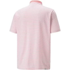 Puma MATTR Feeder Stripe Polo -Pro Golf Shop puma mattr feeder stripe polo flamingo pink back itempicture