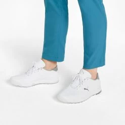 Puma Proadapt Alphacat Leather Golf Shoes White/Silver -Pro Golf Shop puma proadapt alphacat leather golf shoes white silver 376044 01 mod1 itempicture
