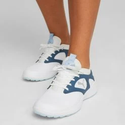 Puma Women's Ignite Malibu Golf Shoes White/Silver/Evening Sky 13 Puma Women's Ignite Malibu Golf Shoes White/Silver/Evening Sky -Pro Golf Shop puma womens ignite malibu golf white silver eve sky 376158 04 mod1 itempicture