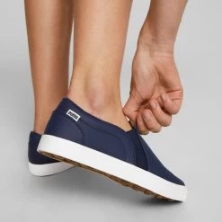 Puma Women's Tustin Fusion Slip-On Golf Shoes Navy Blazer/Quiet Shade -Pro Golf Shop puma womens laguna tustin slipon navy blazer qt shade 376783 03 mod3 itempicture