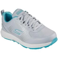 Skechers Women's GO GOLF Elite 5 Sport Golf Shoes Grey/Aqua -Pro Golf Shop skechers womens go golf elite 5 sport golf shoes grey aqua front itempicture