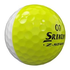 Srixon Z-Star 8 Divide Golf Balls -Pro Golf Shop srixon z star 8 divide white yellow golf balls yellow side stamp itempicture