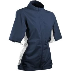 Sun Mountain Women's Monsoon Short Sleeve Rain Jacket -Pro Golf Shop sun mountain 2023 womens monsoon ss rain jacket navy itempicture