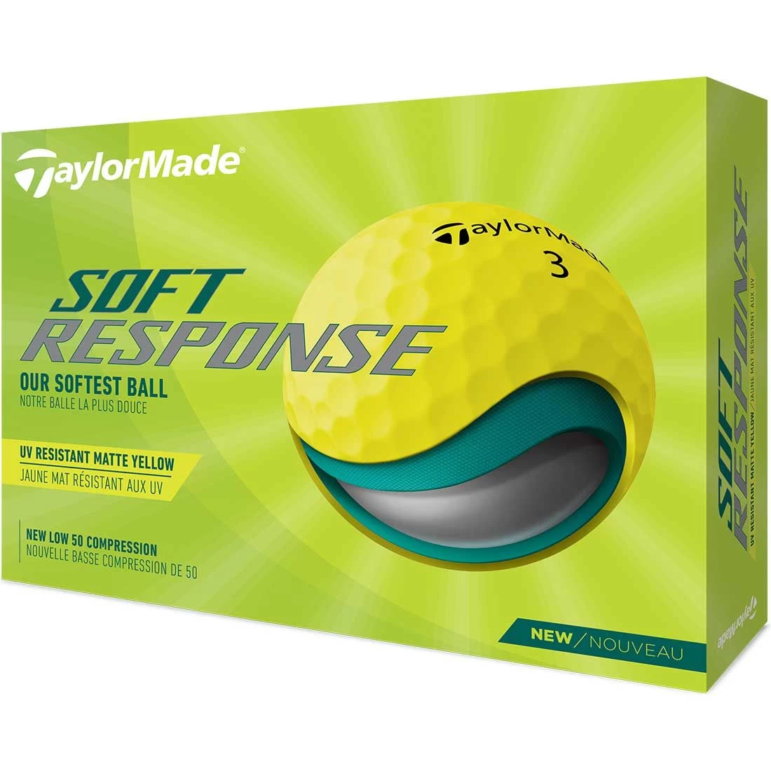 TaylorMade Soft Response Yellow Golf Balls 3 TaylorMade Soft Response Yellow Golf Balls