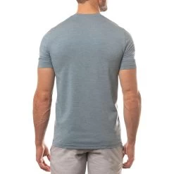 TravisMathew Scenic Vista Active Tee -Pro Golf Shop travismathew scenic vista active tee heather copen blue back itempicture