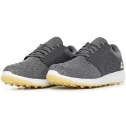 TravisMathew Cuater The Moneymaker Spikeless Golf Shoes Grey Pinstripe/Sunlight -Pro Golf Shop travismathew the moneymaker spikeless golf shoes grey pinstripe sunlight pair itempicture