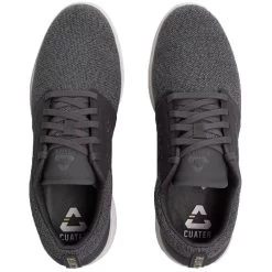 TravisMathew Cuater The Moneymaker Spikeless Golf Shoes Grey Pinstripe/Sunlight -Pro Golf Shop travismathew the moneymaker spikeless golf shoes grey pinstripe sunlight top itempicture