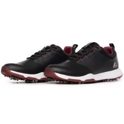 TravisMathew Cuater The Ringer Spiked Golf Shoes Black/Ruby Wine -Pro Golf Shop travismathew the ringer spiked golf shoes black ruby wine pair itempicture