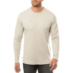 TravisMathew Cloud Waffle Crew -Pro Golf Shop travismathew waffle cloud crew heather light grey front itempicture