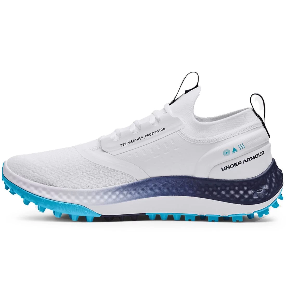 Under Armour Charged Phantom SL Golf Shoes White/Navy 6 Under Armour Charged Phantom SL Golf Shoes White/Navy - Image 4