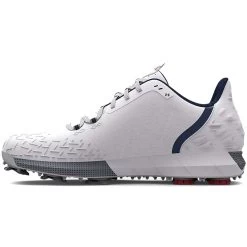 Under Armour HOVR Drive 2 Golf Shoes White/Metallic Silver -Pro Golf Shop under armour hovr drive 2 golf shoes white metallic silver side itempicture